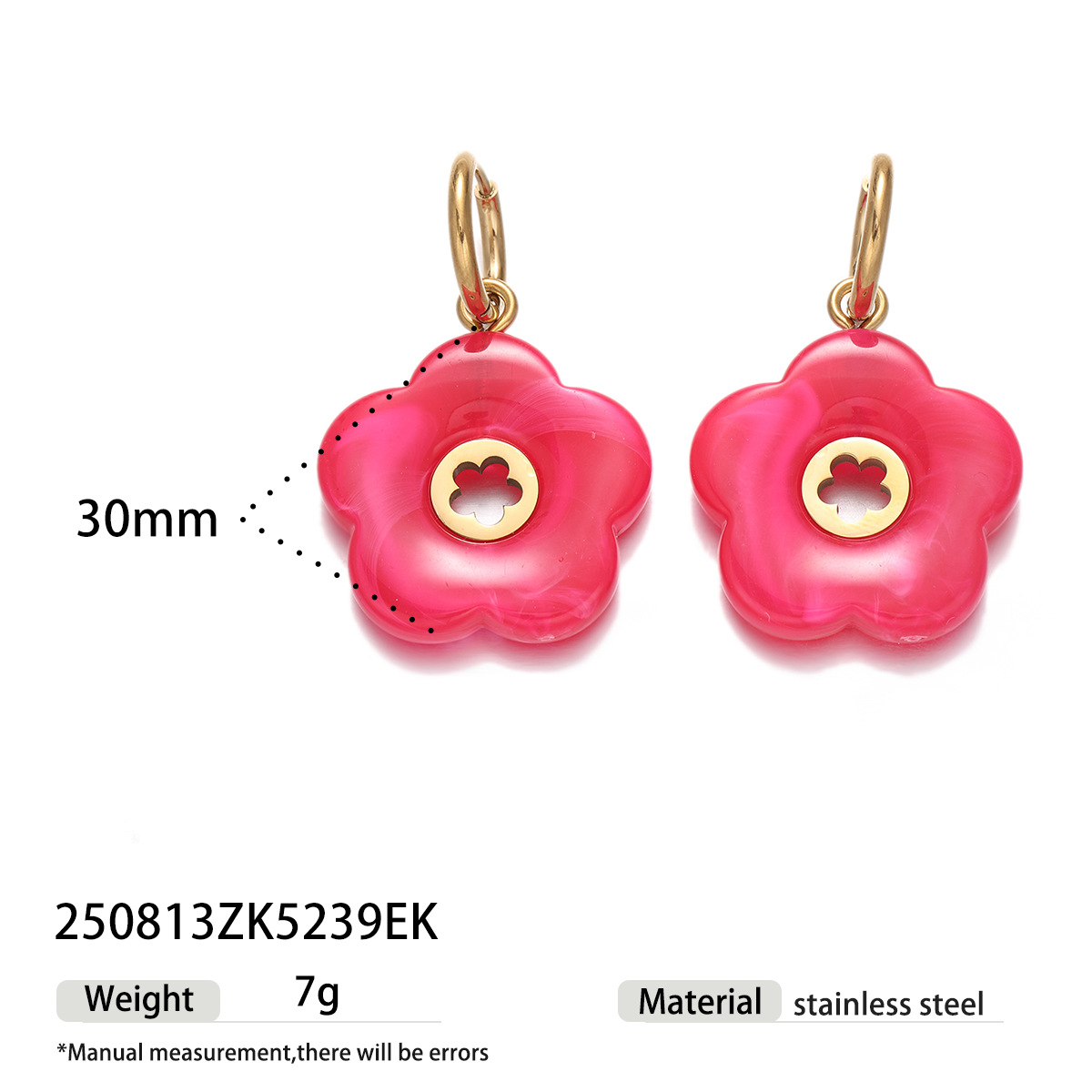 Collar acrílico de mujer no se desvanece color rosa versátil conjunto de joyas de acero inoxidable venta caliente image 6
