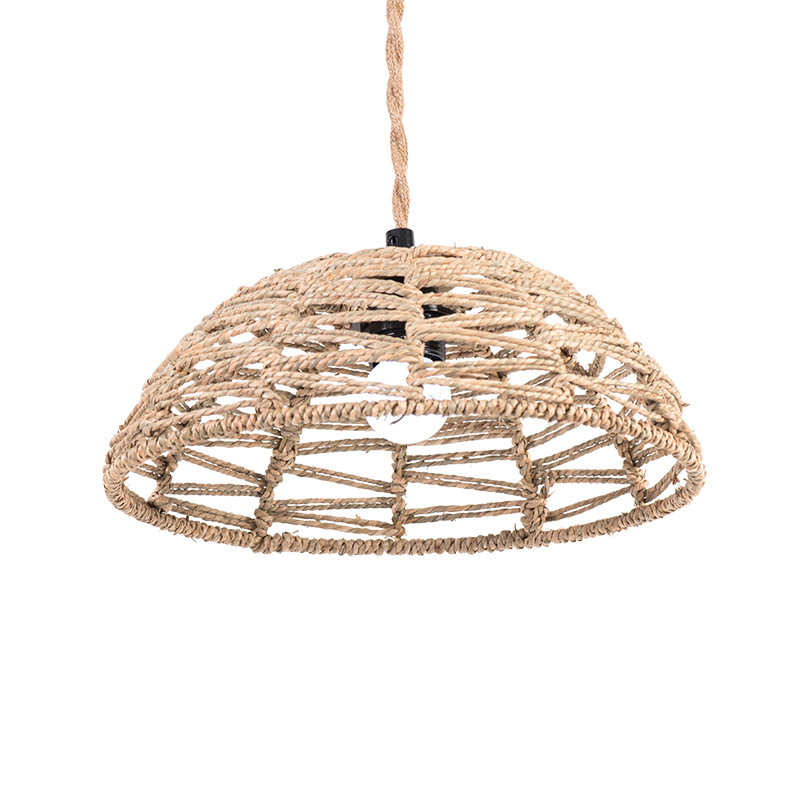 Pantalla de lámpara de cuerda de paja Restaurante de arte creativo retro chino Bar Salón de té zen Bar B & B Decoración de lámpara personalizada