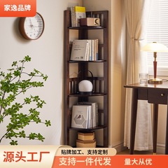 家逸木の角の本棚の棚の三角の物置の立式の本棚の隅の角の収納棚の壁の隅の本棚