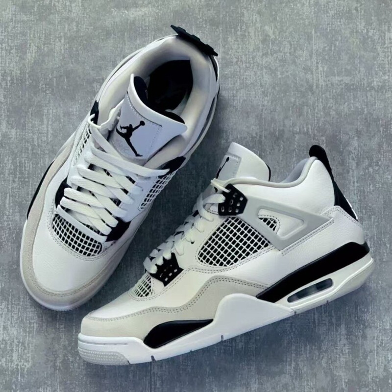 Putian Shoes Pure Original Aj4 Basketball Shoes with Lychee Grain Leather Surface, Practical Training Shoes, Jordan 4 Casual Sports Shoes, High-Top Sneakers