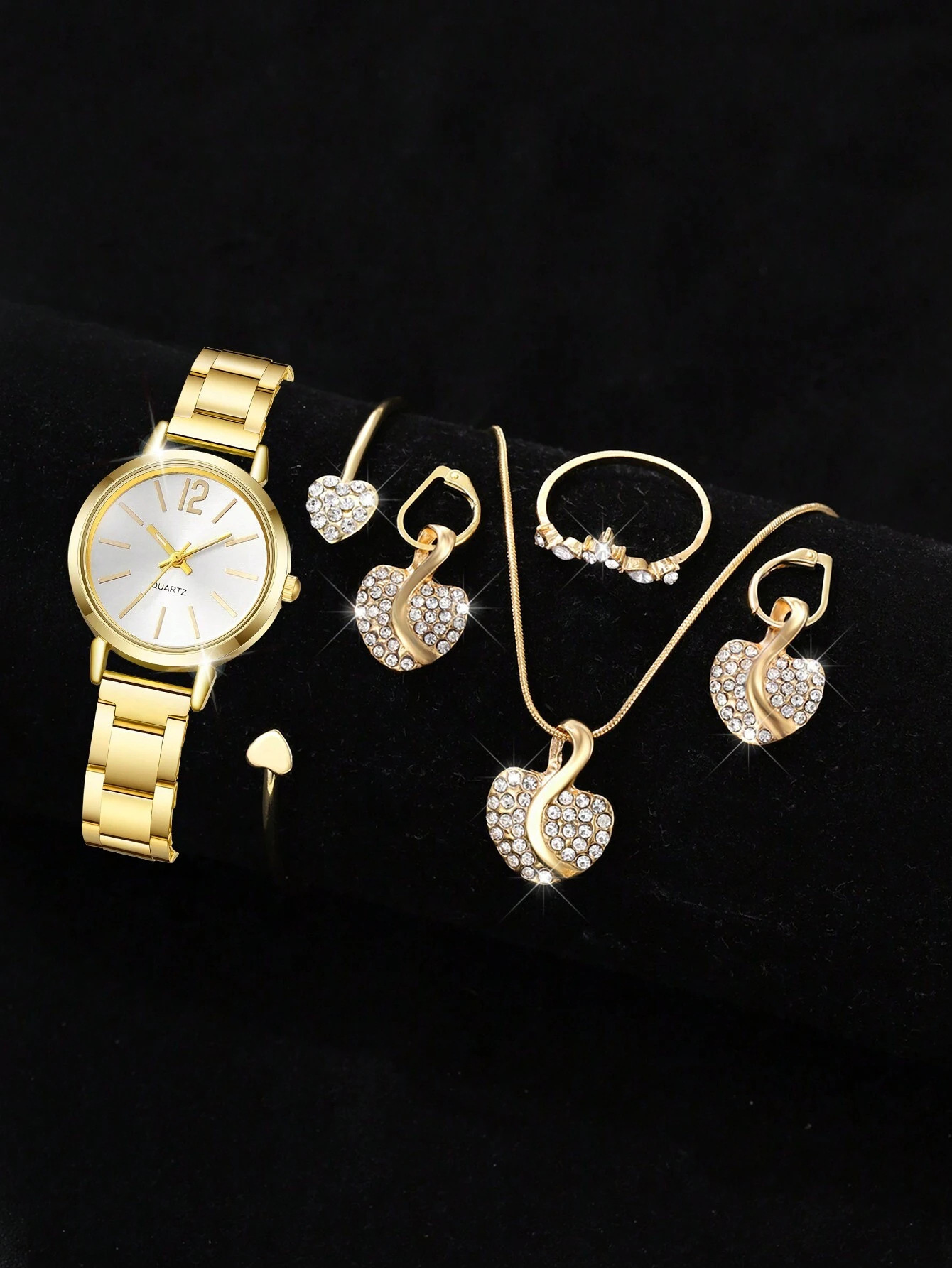 Explosiones transfronterizas Jubabo con diamantes para mujeres reloj conjunto de moda alta sensación romana reloj de cuarzo reloj de pulsera image 12