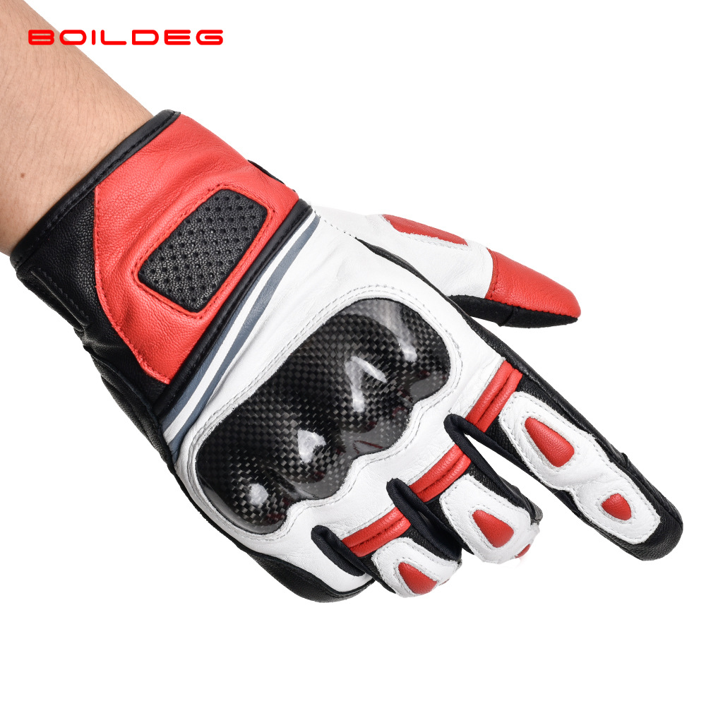 Motorcycle Gloves Men's Cowhide Leather Riding Protective Gear_voghion.com