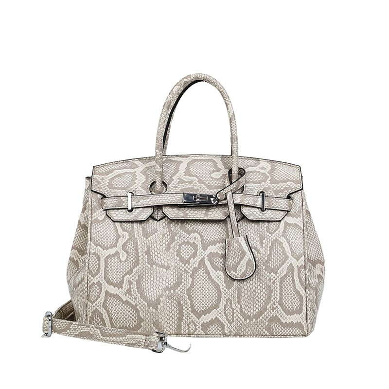 Amazon venta caliente de alta gama patrón de pitón bolso portátil Tote para mujer de alta calidad de gran capacidad bolso de mensajero de un solo hombro