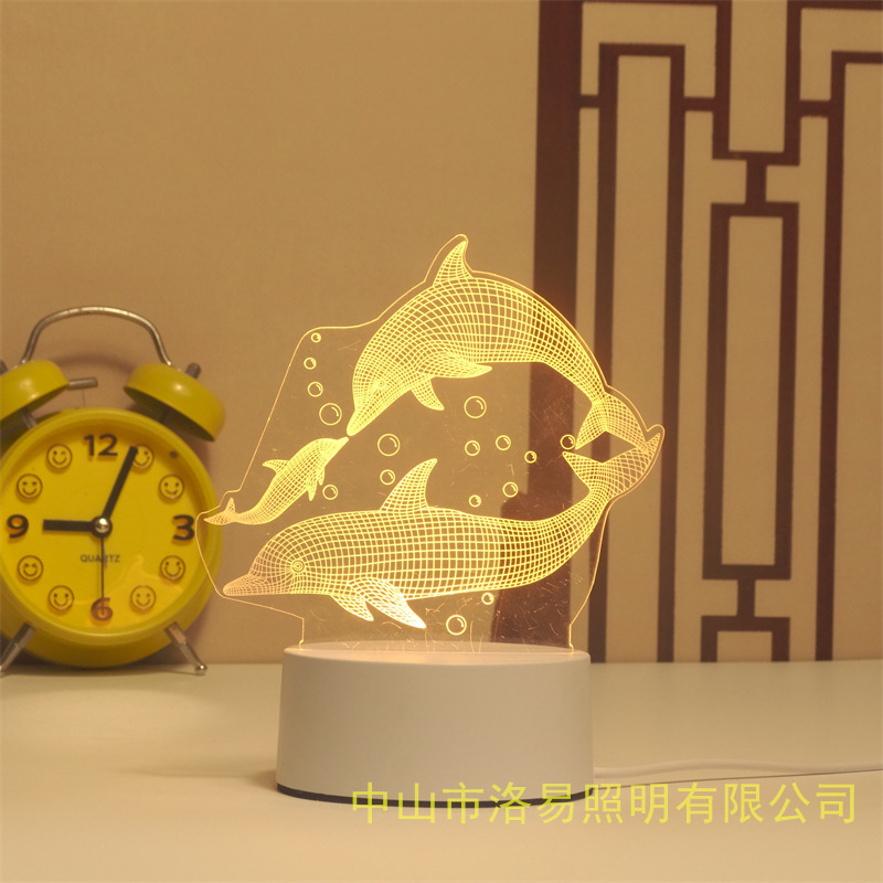 3D lámpara de noche acrílica atmósfera regalos de cabecera atmósfera lámpara de evento regalos al por mayor DIY lámpara de escritorio ideas de Navidad