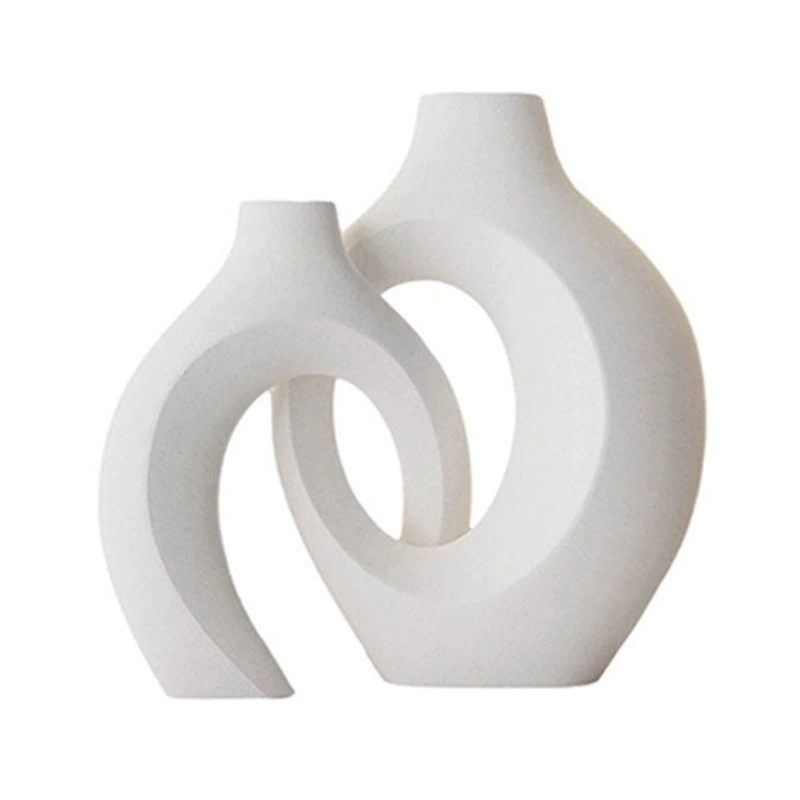 Скандинавский стиль, современная простая керамическая ваза, гостиная, вход, ТВ-шкаф, домашние креативные украшения, композиция из сухих цветов, цветочная композиция