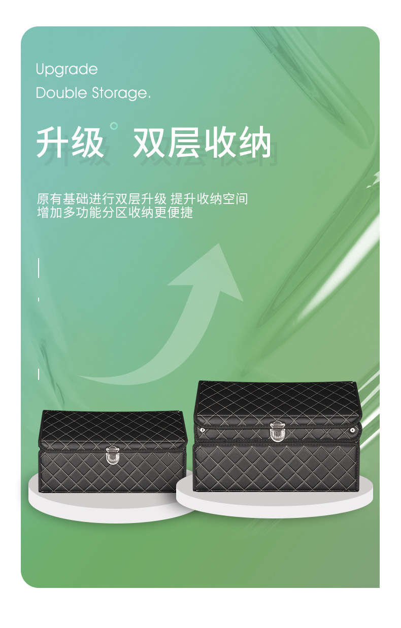 Car trunk storage box, large-capacity car organizer, foldable car storage box, car essentials