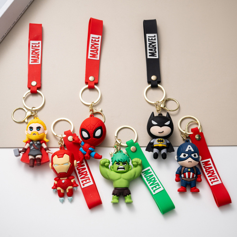 Cross-Border Creative Keychains Marvel Avengers Pendants Car Backpack Ornaments Couple Small Gifts Wholesale
