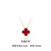 Double-sided golden design necklace stainless steel handmade, four-leaf clover, 15mm, light luxury style