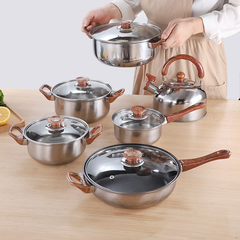 国境を越えたアマゾン調理器具ステンレス家庭用調理器具セット共通調理鍋potset12PCS|undefined
