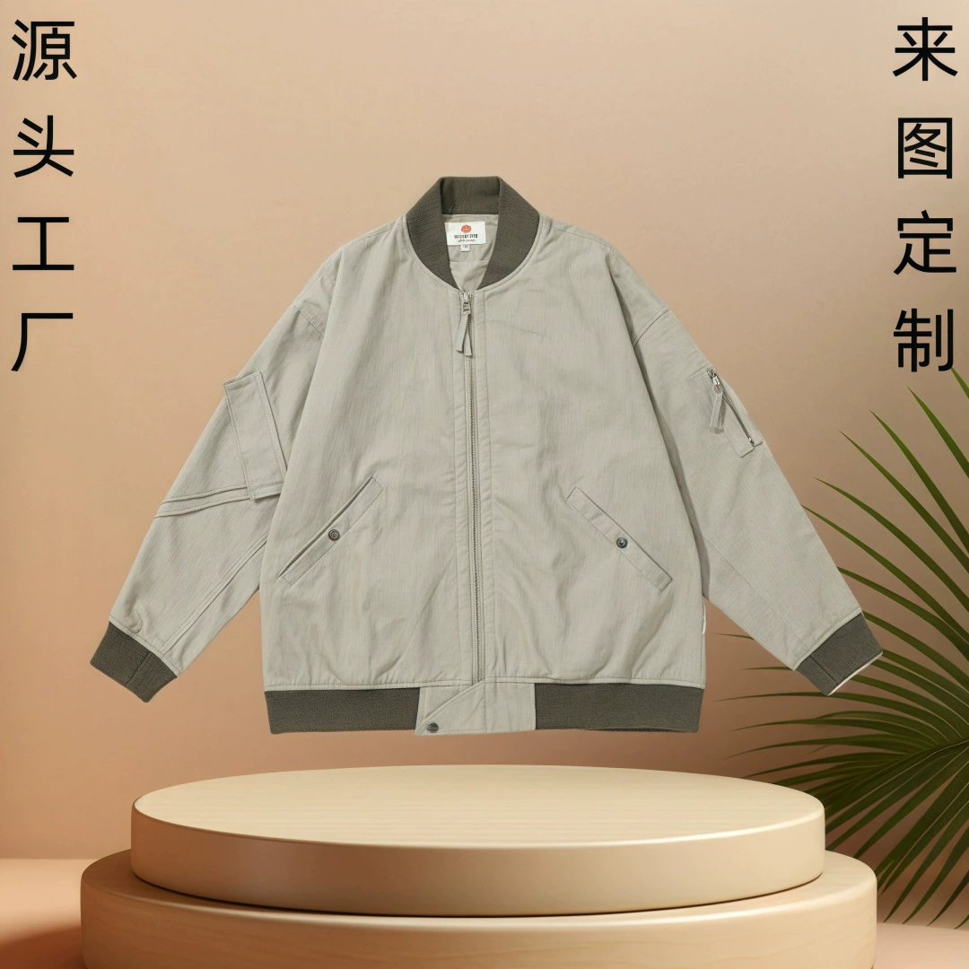 Фабричный бейсбольный костюм для внешней торговли, Мужская контрастная цветная куртка с несколькими карманами, дневная модная винтажная Рабочая куртка для мальчиков