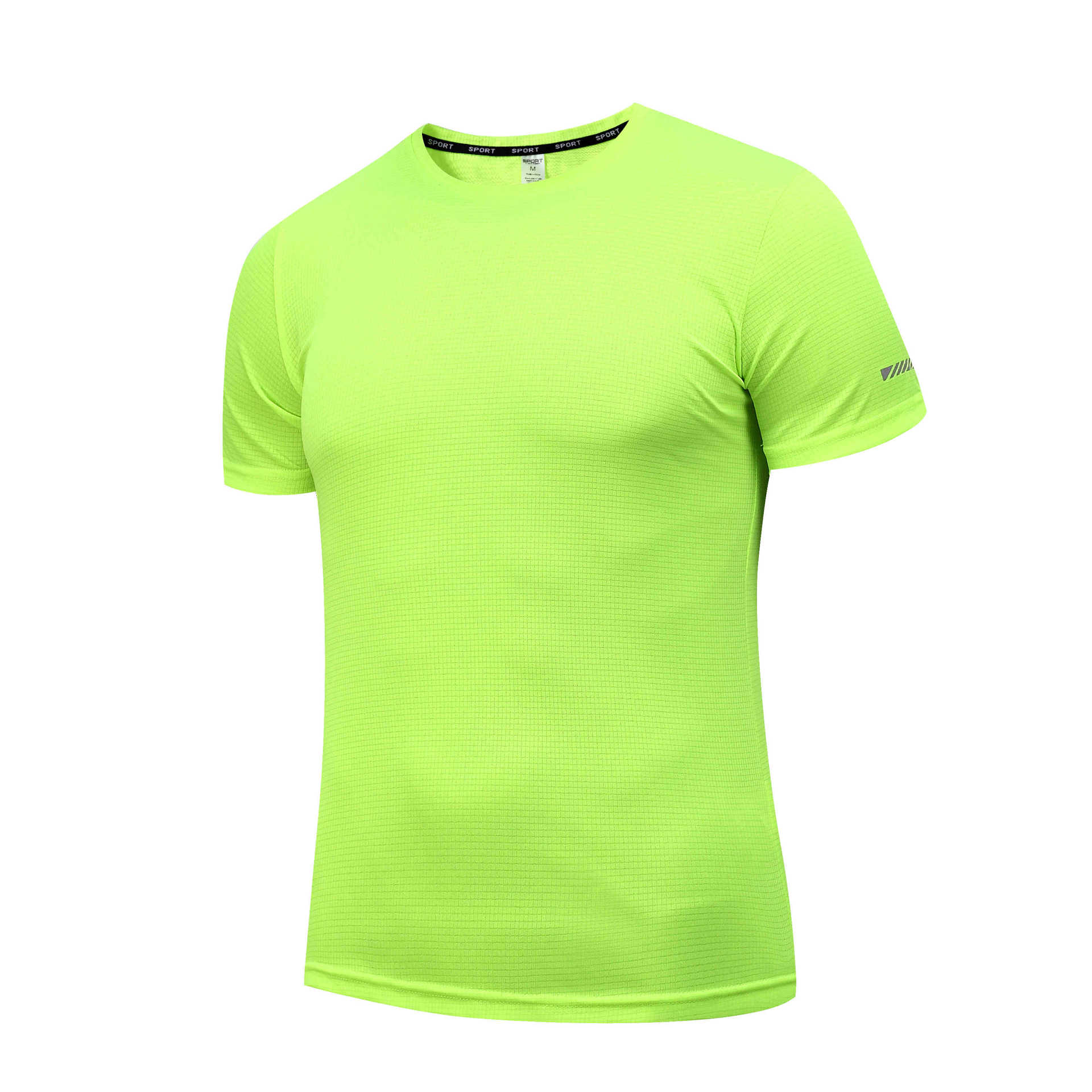 Camiseta deportiva unisex personalizada transfronteriza de manga corta con cuello redondo para verano, de secado rápido, para fitness y running, con impresión de logotipo.