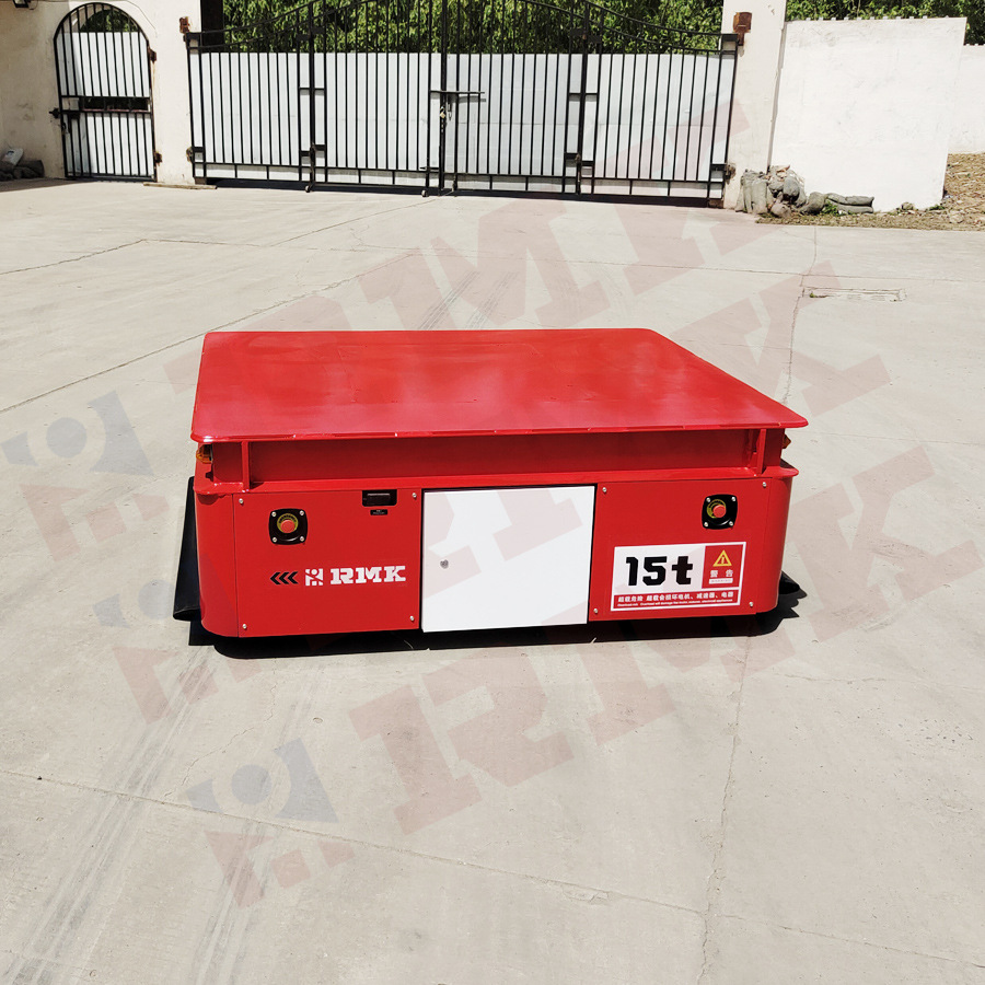 360°转弯发电机运输无轨平板车 无线遥控无轨地平车电动胶轮平车