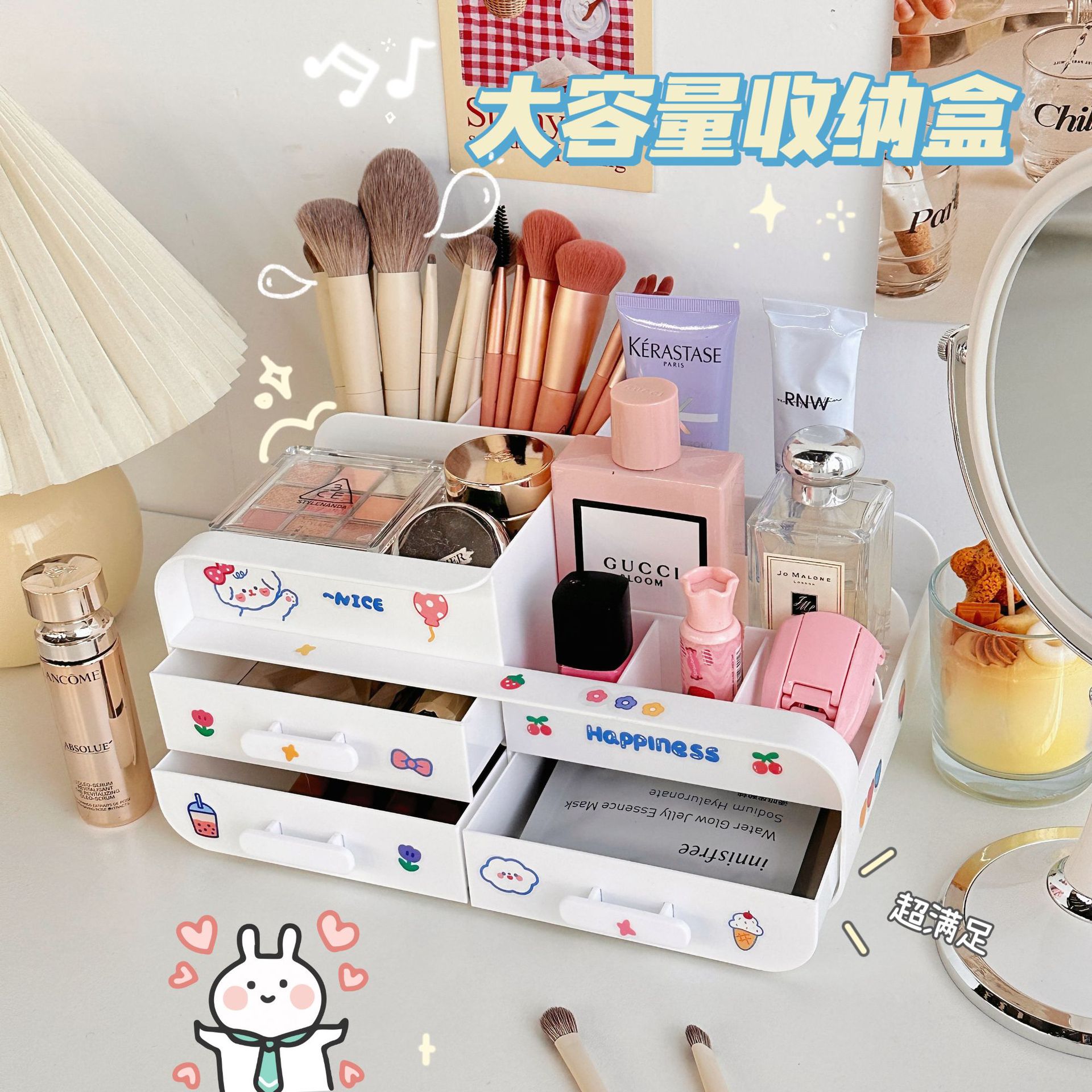 Creativo multi-funcional simple moderno titular de la pluma cosméticos de escritorio de oficina de almacenamiento de gran capacidad caja de almacenamiento de escritorio