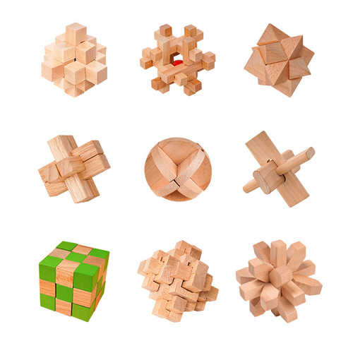 Kongming lock Luban lock set complete set of nine-link adult and children puzzle unlocking toys gift box wholesale