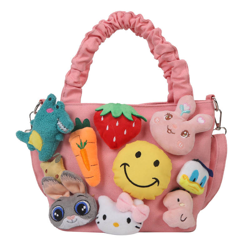Bolsa de dibujos animados 2023 Mori linda chica fea Linda costura muñeca estilo occidental plisado bolso de hombro portátil