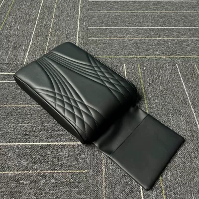 Armrest Box Pad, Central Height-Increasing: Armrest box pad - angel-style-black-belt-pocket