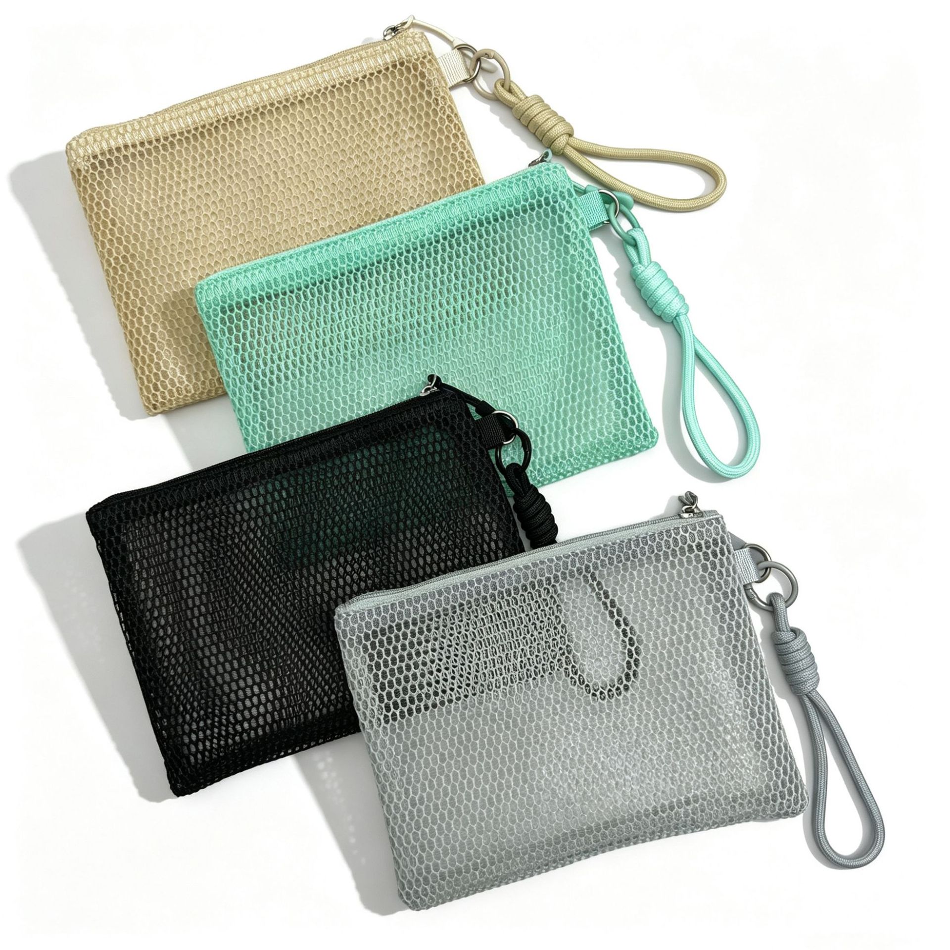 Cross-border best-selling new portable mesh makeup storage bag, travel travel pouch