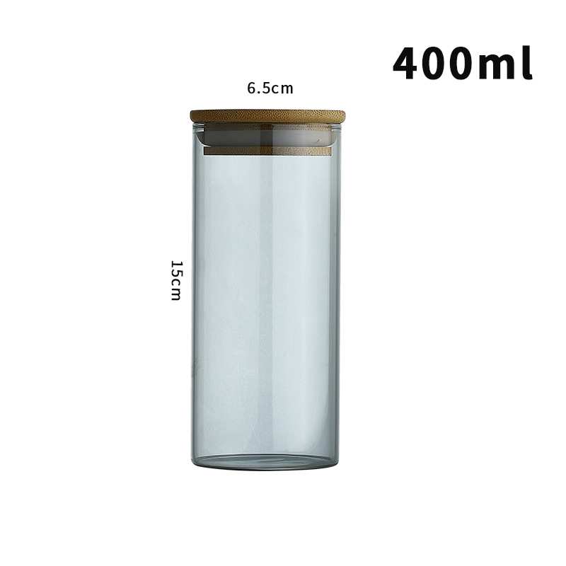 Botellas de vidrio negro transparente grandes y pequeñas para almacenar té, granos, especias y muestras de alimentos, frascos de almacenamiento sellados.