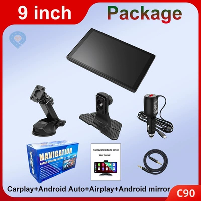 Cross-border portable 9 inch wireless Carplay smart large screen navigation car Bluetooth truck reversing image HD (Simsiz CarPlay və Android Auto) - 9-inch-car-smart-screen-carplay