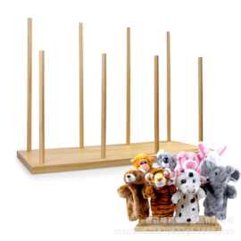 跨境木制玩偶支架桌面摆台式玩偶展示架简易木制玩偶架厂家直供