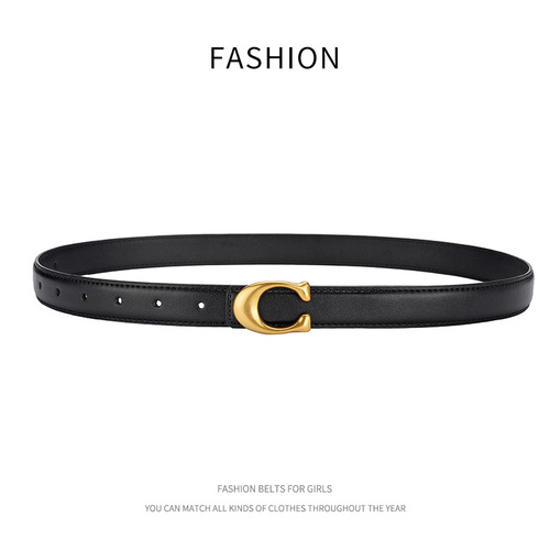 New Women's Belt Korean Style Stitched Leather Belt for Women, Slimming Business Western Pants, Simple and Versatile Jeans Belt