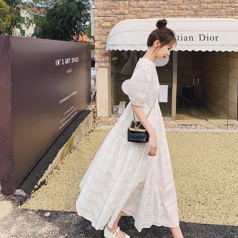 Real Shot of White Dress for Women, Summer 2026 New Design, Niche Fairy-Style Long Dress, Ankle-Length, Extra-Long Style