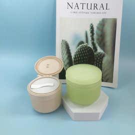 厂家翻盖膏霜罐带小勺pp300g发膜罐/泥膜罐/面霜罐/卸妆膏