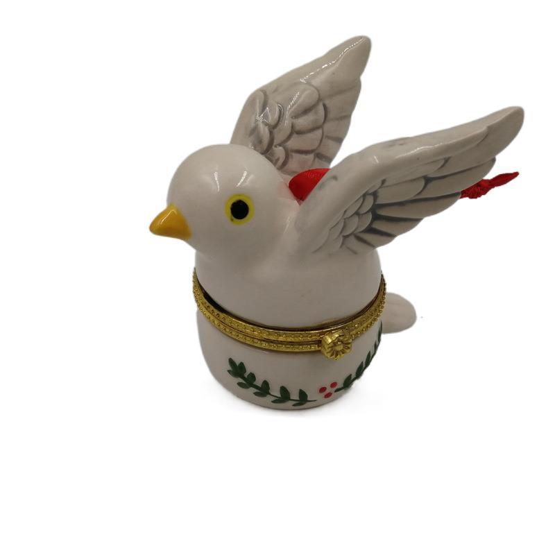 Artesanía de cerámica, joyería, joyería, caja de almacenamiento de joyas, joyero de cerámica de dibujos animados de Navidad, muebles de cerámica de Navidad