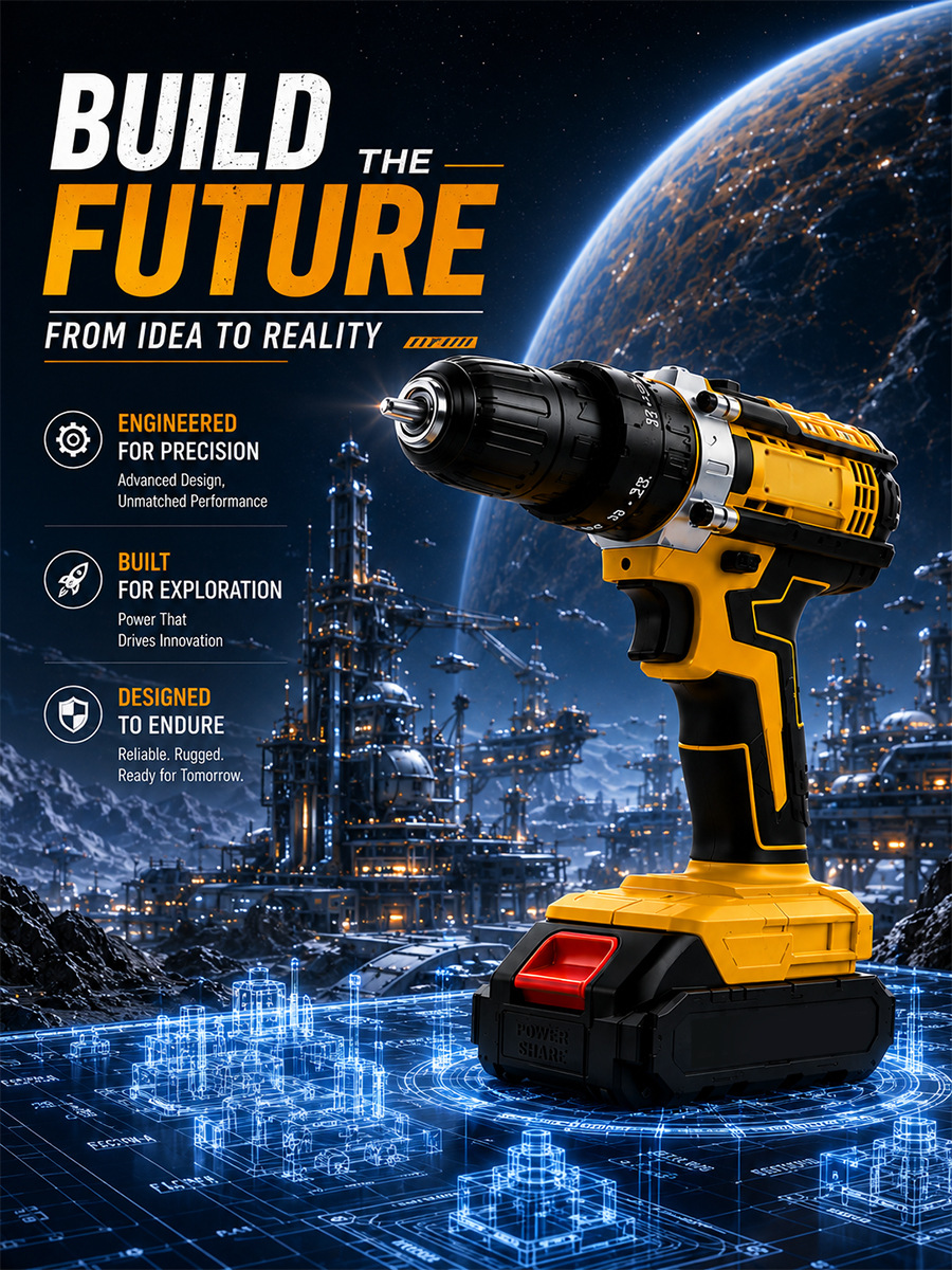 21V Cordless Lithium Impact Drill Handheld Electric Drill Dual Speed Charging Drill Pistol Grip Drill Electric Screwdriver Drill Set