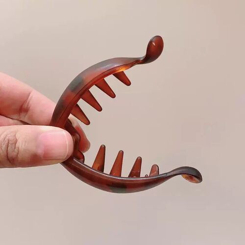 Leopard print gripping clip, banana clip, women's back head hairpin, shark clip, small hair volume, vertical clip, hairpin, hairpin, hair accessories