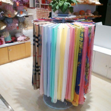 铁艺围巾架子丝巾展示架落地式服装店挂布料披肩陈列货架圆形旋转