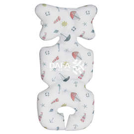 供应婴儿推车垫 厂家三明治网眼布透气加厚针织印花婴儿推车垫