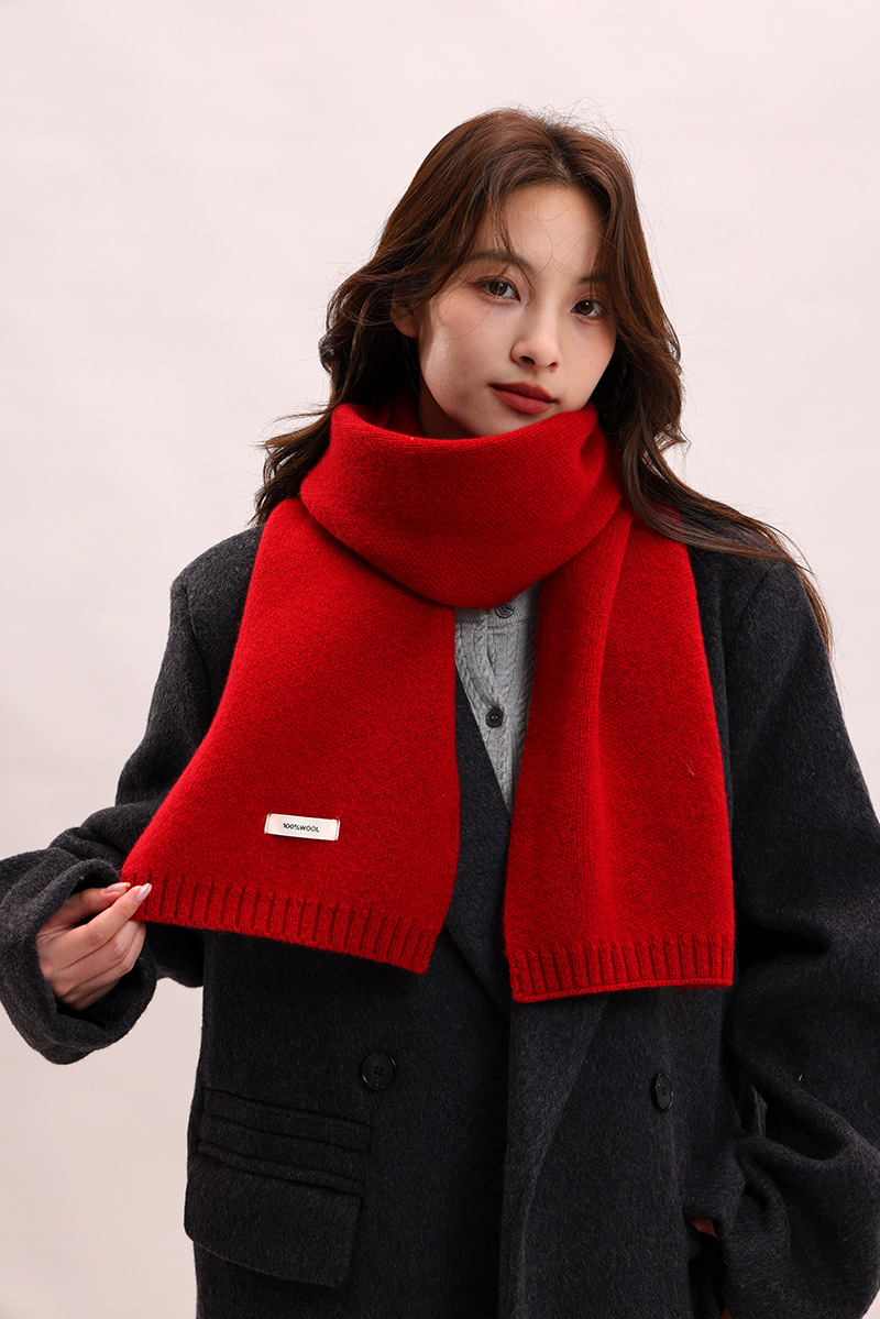 Sciarpa in lana lavorata a maglia 100% cashmere, collo spesso per donna e uomo, calda coppia genitore-figlio stile autunno/inverno, alla moda e_voghion.com