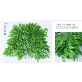 仿真植物单枝豆花叶槐树枣树叶子榆树灌木绿植藤盆栽工程装饰批发