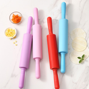 Silicone Rolling Pin PP handle roller flour stick kitchen baking tool flour stick dumpling dough crust kneading tool