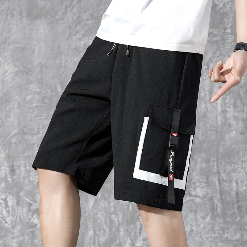 2021 overalls shorts men's summer casual...