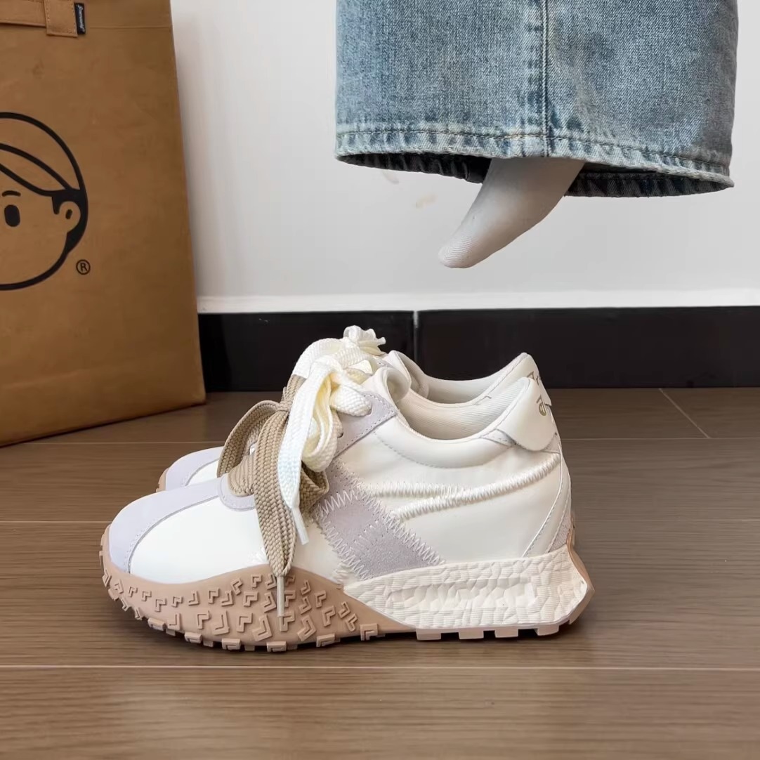 [Aumento de altura 7cm] ballet con una base gruesa aumentó la altura de los zapatos Gump zapatos de altura pequeños zapatos deportivos casuales de mujer