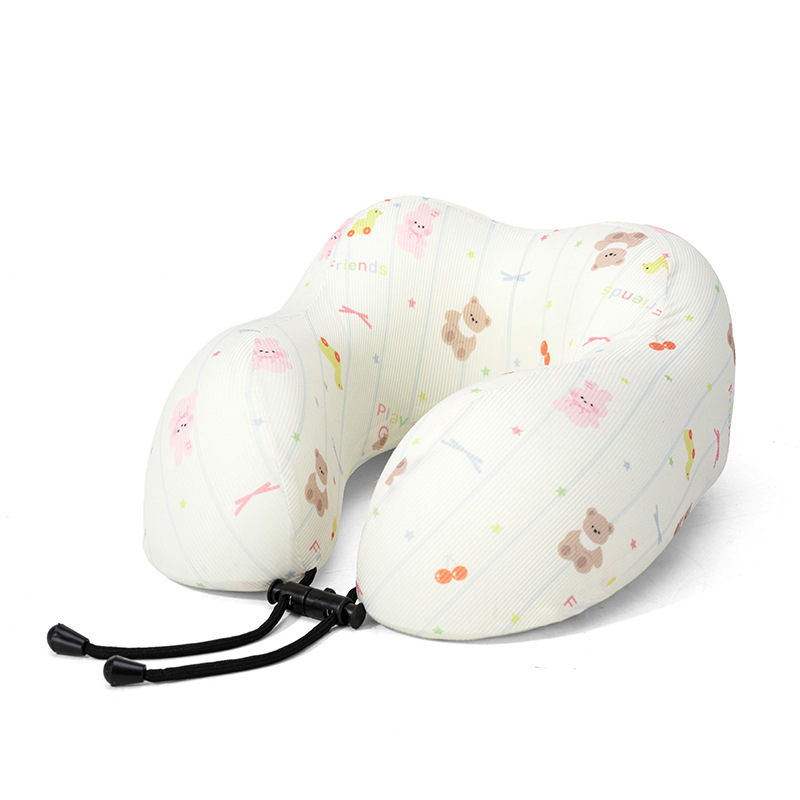 Verano helado sensación fría protección de cuello almohada en forma de U portátil almacenable memoria almohada de cuello de algodón almohada de avión almohada al por mayor existencias