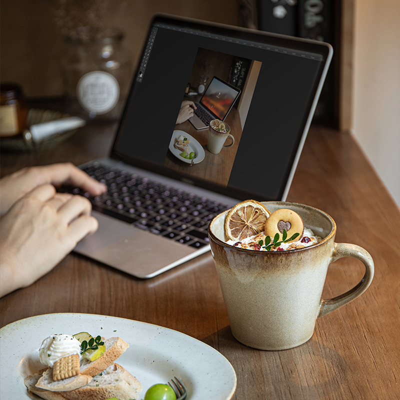 El horno de moda de Amazon se convierte en una taza de café de alta gama, taza de oficina retro, taza de pareja de cerámica, regalo de Tanabata