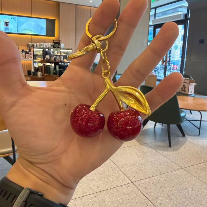 Cherry Fruit Pendant Keychain Creative Bag Decoration Car Key Fashion Exquisite Ornament Direct from Manufacturer Cherry Fruit Pendant Keychain Creative Bag Decoration Car Key Fashion Exquisite Ornament Direct from Manufacturer
