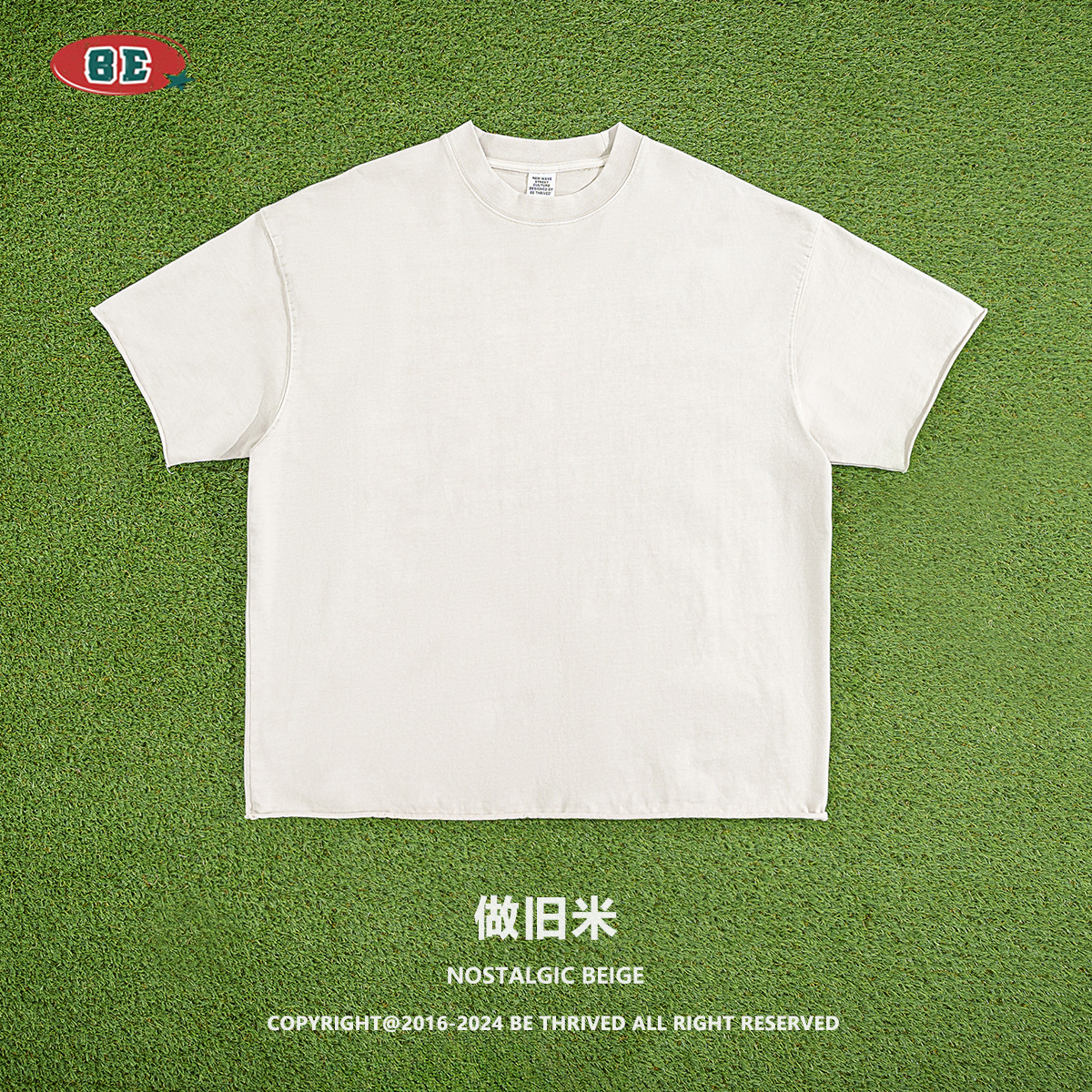 Camiseta de Manga Corta para Hombre, Estilo Americano, Cuello Redondo, Lavada, 310g, Dobladillo Deshilachado, para Parejas, Moderna