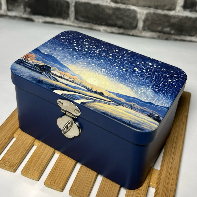 ブラインドボックス 空き鉄箱 小型 パスワードロック 収納ボックス 整理ボックス 化粧箱 ブリキ箱 子供用ロックボックス|undefined