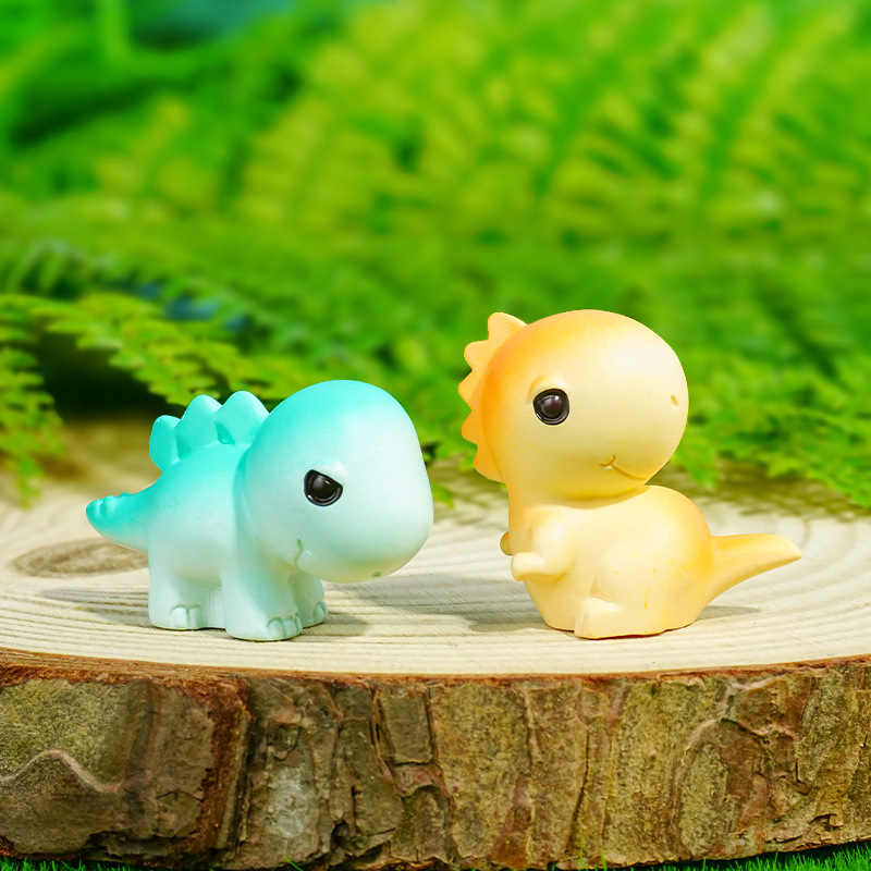 Micro paisaje dibujos animados lindo dinosaurio resina decoración creativa artesanía animal muñeca decoración coche de escritorio