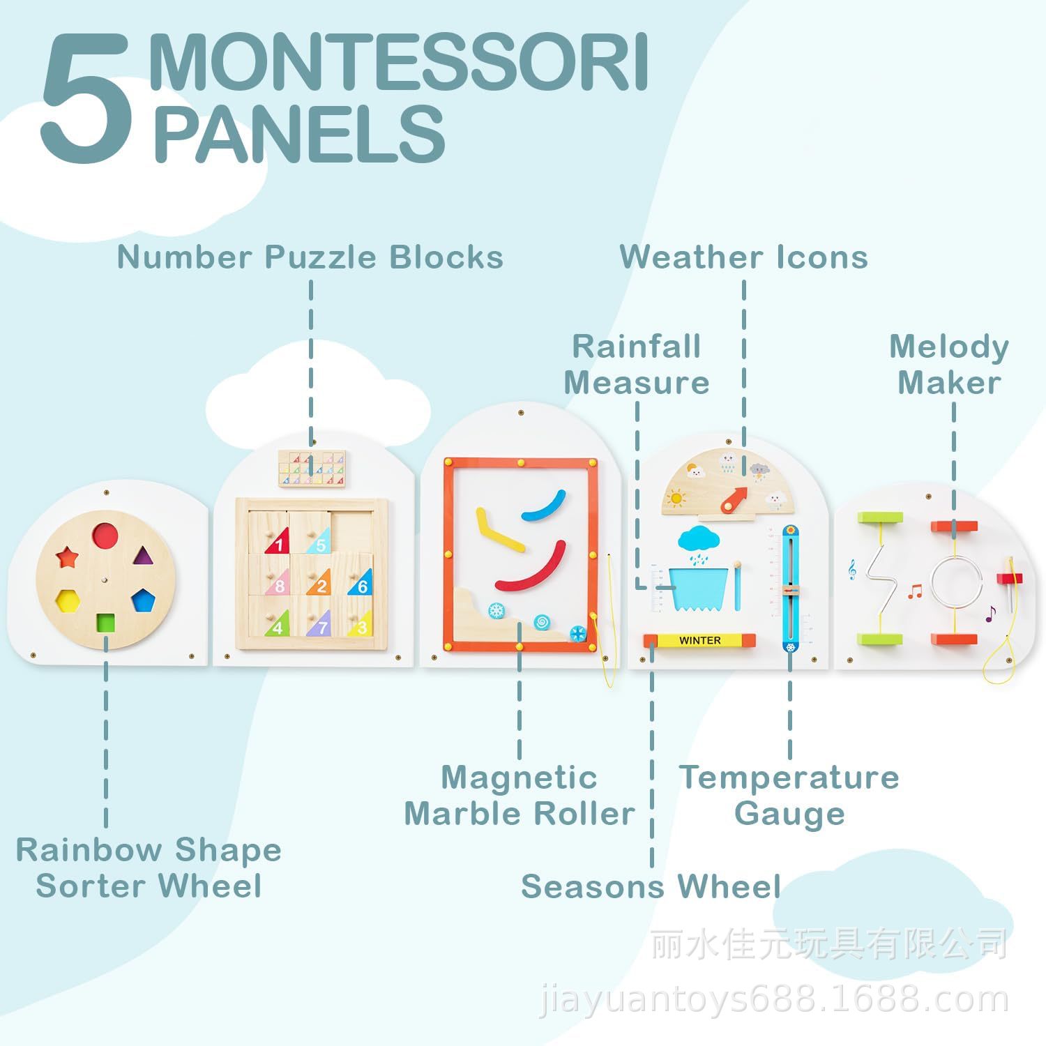 Monläurd Montessori Busy Board Sensorik Board Holzspielzeug Wandspielzeug für Jungen und Mädchen ab 6 Monaten
