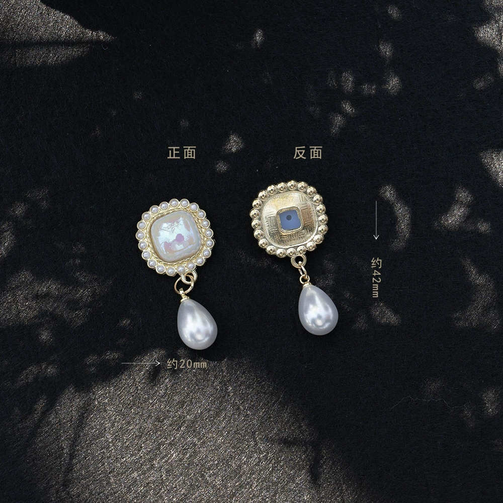 Metal accessory pearl, pendant with bow, DIY