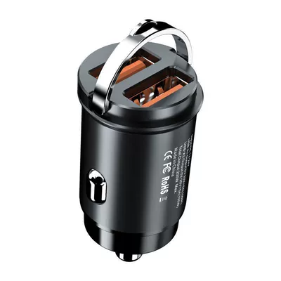 Mini car charger invisible charging Mobil şarj cihazları - dual-usb-alloy-stealth-66w