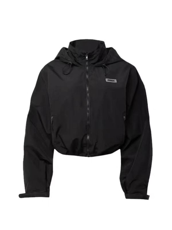 Prix ラベル巾着ショート機能性登山ジャケット フード付きジャケット|undefined