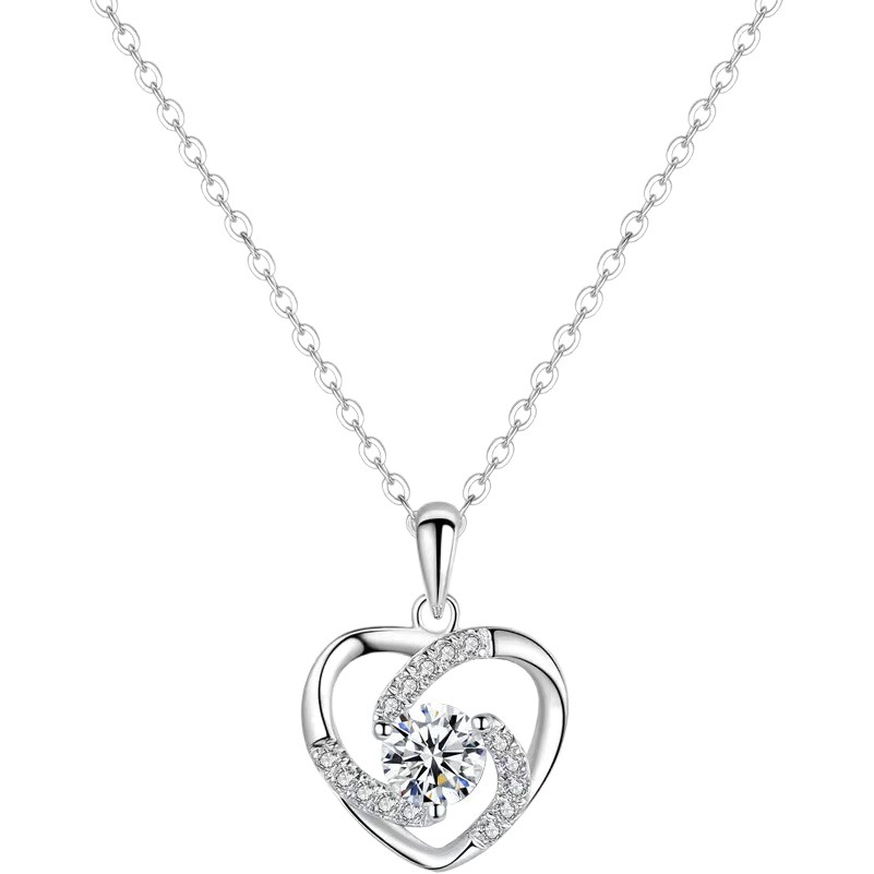 Online popular amor Collar personalizado estilo coreano colgante en forma de corazón femenino clavícula cadena micro incrustaciones ZIRCON joyería fábrica directa
