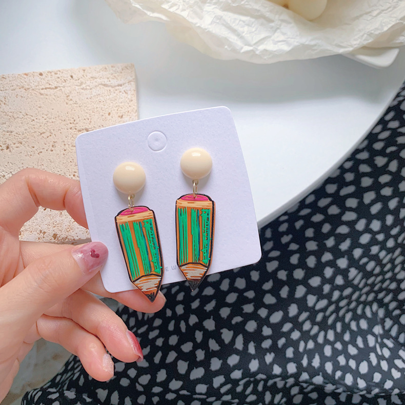 Korea Retro Geometric Acrylic Plate Earrings display picture 1