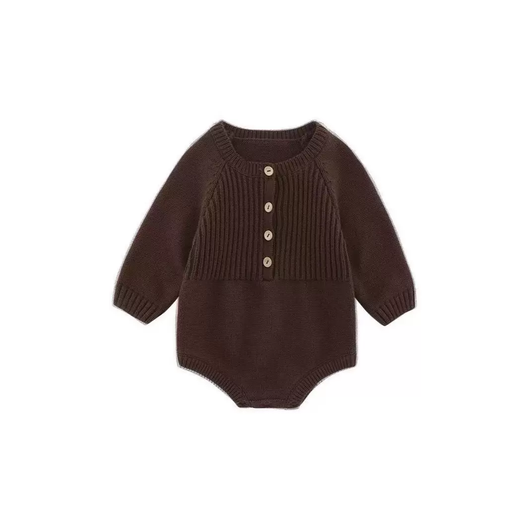 北欧宝宝针织毛衣春秋连体衣婴儿爬爬服三角哈衣新生儿包屁衣